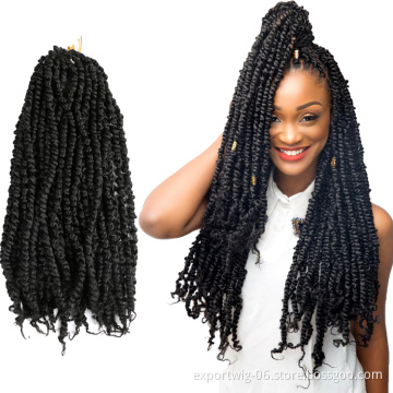 Wholesale Ombre Pre-looped Crochet Braiding Passion Twist Water Wave Hair  Pre-twisted Passion Twist Hair Crochet Synthetic
